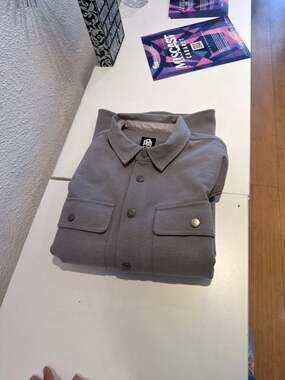 Truth by Republic Men's Textured Fleece Button Up Shirt Jacket